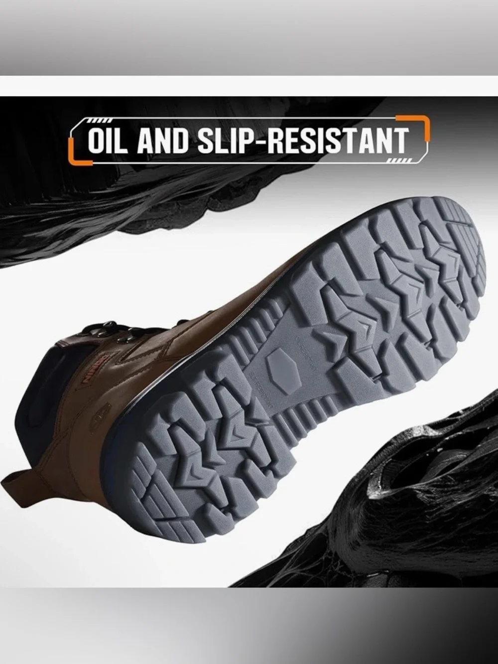 Waterproof Steel Toe Work Boots for Men, EH Rated, Puncture Proof , SIZE 8 M